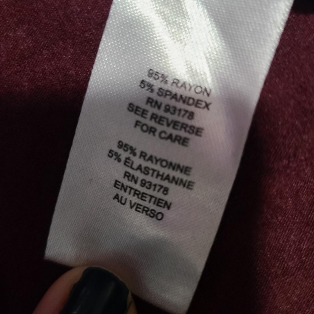 TAHARI WOMAN Burgundy turtleneck tunic 1x - Picture 9 of 9